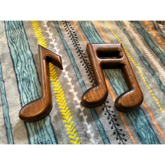 Wooden Ships Other - Vintage Wooden handmade Music Notes Wall Decor